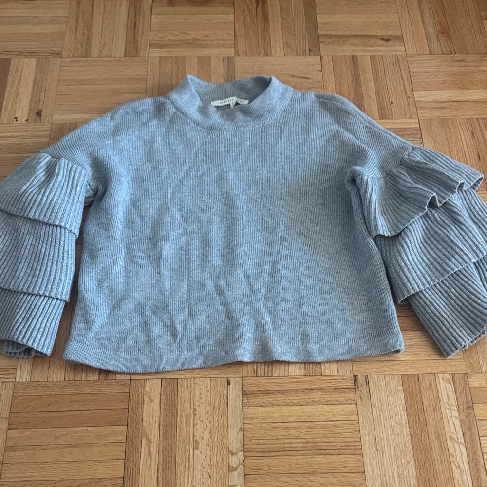Endless Rose Light Blue Ruffled Sleeve Sweater - Picture 3 of 5